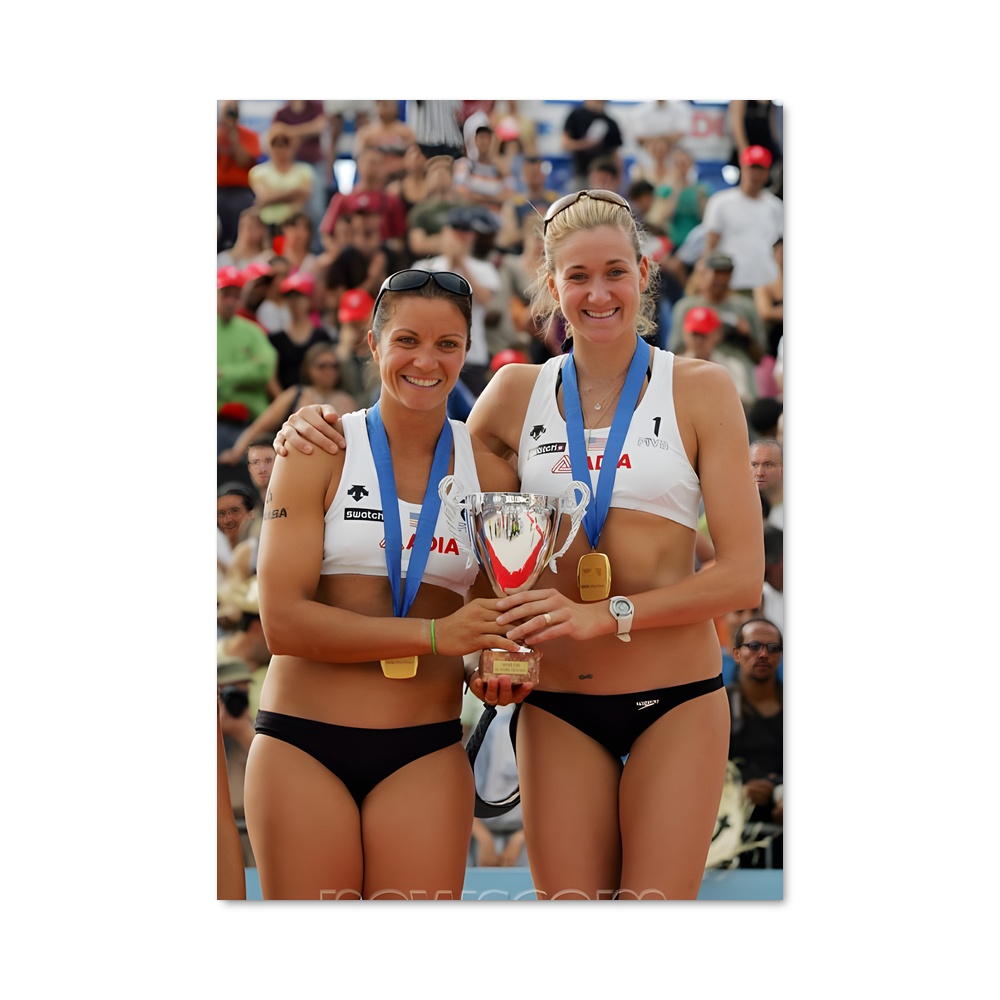 Poster Champions en Or – affiche Beach-volley